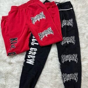 2 pairs Kill Crew Black & Red Graphic Sweatpants